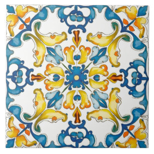 Italiaanse stijl, Mediterraan, mozaïek, blauw, Tegeltje