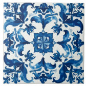 Italiaanse stijl, Mediterraan, mozaïek, blauw, Tegeltje (Voorkant)