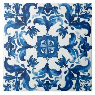 Italiaanse stijl, Mediterraan, mozaïek, blauw, Tegeltje