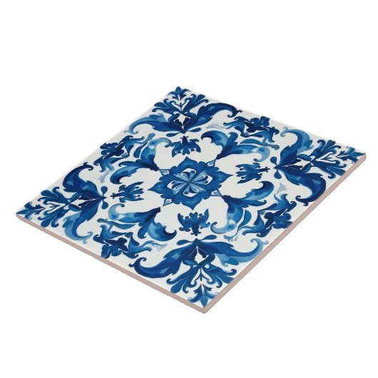 Italiaanse stijl, Mediterraan, mozaïek, blauw, Tegeltje (Zijkant)