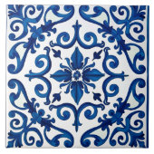 Italiaanse stijl, Mediterraan, mozaïek, blauw, Tegeltje (Voorkant)