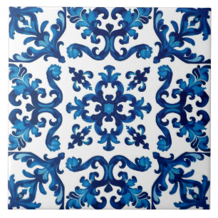 Italiaanse stijl, Mediterraan, mozaïek, blauw, Tegeltje
