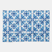 Italiaanse stijl, Mediterraan, mozaïek, blauw, Theedoek (Horizontaal)