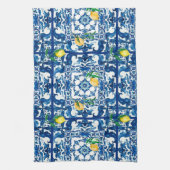 Italiaanse stijl, Mediterraan, mozaïek, blauw, Theedoek (Verticaal)