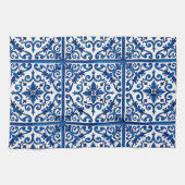 Italiaanse stijl, Mediterraan, mozaïek, blauw, Theedoek (Horizontaal)