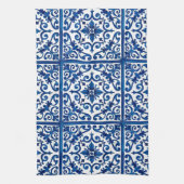 Italiaanse stijl, Mediterraan, mozaïek, blauw, Theedoek (Verticaal)