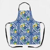 Italiaanse stijl, mozaïek, blauw, citroen, schort (Voorkant)