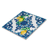 Italiaanse stijl, mozaïek, blauw, citroen, tegeltje (Zijkant)