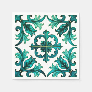 Italiaanse stijl, mozaïek, groen servet