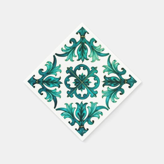 Italiaanse stijl, mozaïek, groen servet (Hoek)
