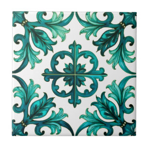 Italiaanse stijl, mozaïek, groen tegeltje