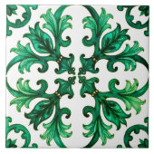 Italiaanse stijl, mozaïek, groen tegeltje (Voorkant)