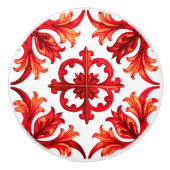 Italiaanse stijl, mozaïek, rood keramische knop (Voorkant)