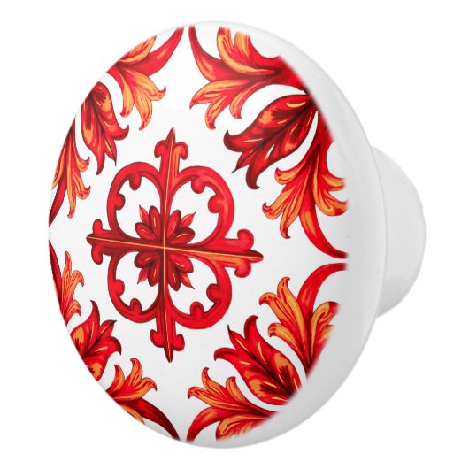 Italiaanse stijl, mozaïek, rood keramische knop (Rechts)