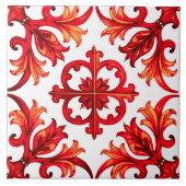 Italiaanse stijl, mozaïek, rood tegeltje (Voorkant)