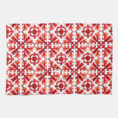 Italiaanse stijl, mozaïek, rood theedoek (Horizontaal)