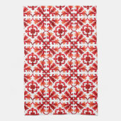 Italiaanse stijl, mozaïek, rood theedoek (Verticaal)