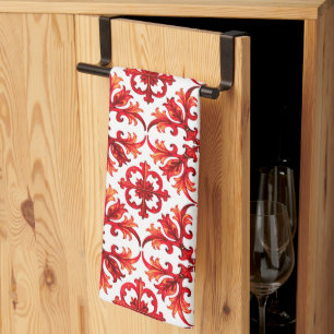 Italiaanse stijl, mozaïek, rood theedoek