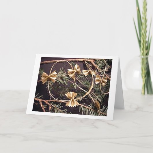 ITALIAANSE STIJL PASTA/GROENDECOR VOOR CHRISTMAS FEESTDAGEN KAART (Voorkant)