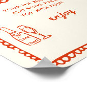 Italiaanse stijl Sinaasappel Hand getekend Mimosa  Poster (Hoek)