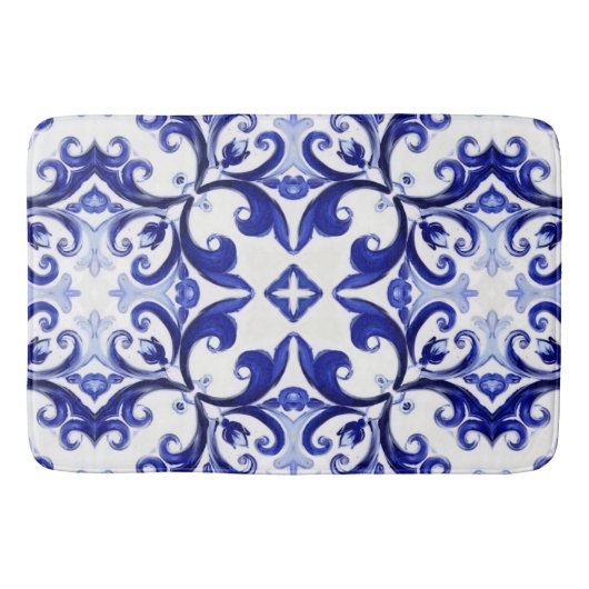Italiaanse stijl, tegels, majolica All-Over Print Badmat (Voorkant)