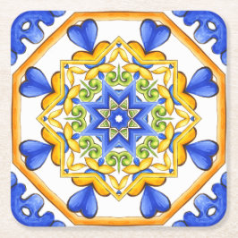 Italiaanse stijl, tegels, majolica All-Over Print Kartonnen Onderzetters