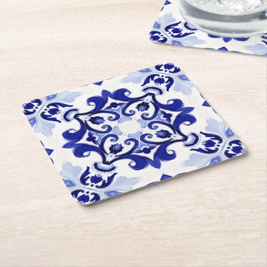 Italiaanse stijl, tegels, majolica All-Over Print Kartonnen Onderzetters (Schuin)