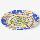 Italiaanse stijl, tegels, majolica All-Over Print Papieren Bordje (Gekanteld)