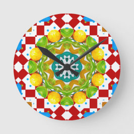 Italiaanse stijl, tegels, majolica All-Over Print Ronde Klok