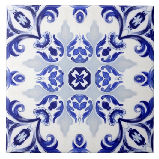 Italiaanse stijl, tegels, majolica All-Over Print Tegeltje (Voorkant)