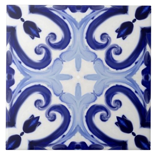 Italiaanse stijl, tegels, majolica All-Over Print Tegeltje (Voorkant)