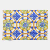 Italiaanse stijl, tegels, majolica All-Over Print Theedoek (Horizontaal)