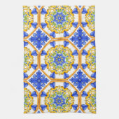 Italiaanse stijl, tegels, majolica All-Over Print Theedoek (Verticaal)
