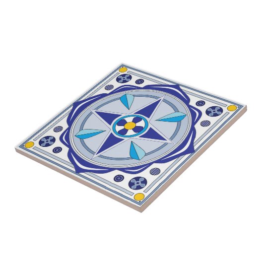 Italiaanse stijlkeramische theel tegeltje (Zijkant)