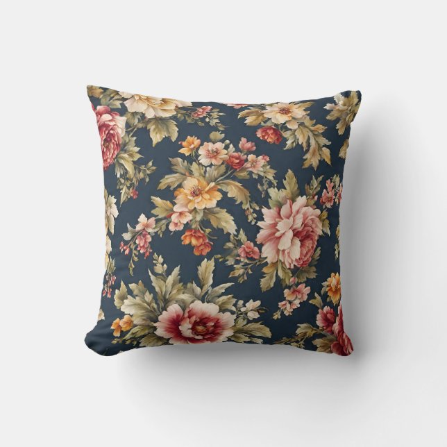 Italiaanse stof met een prachtig bloemmotief kussen (Voorkant)