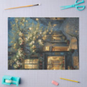 Italiaanse straat bij nacht Decoupage Tissuepapier (Craft)