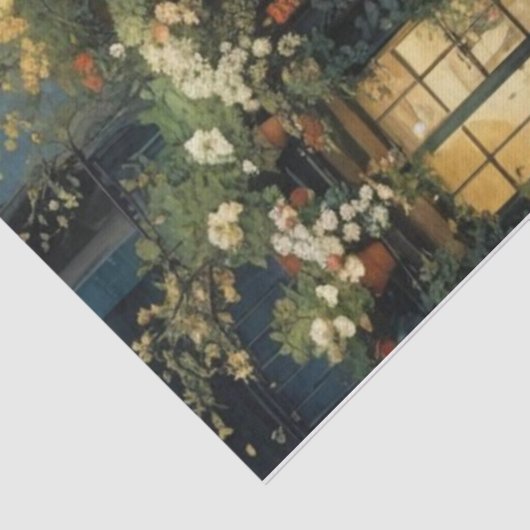 Italiaanse straat bij nacht Decoupage Tissuepapier (Detail)