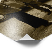 Italiaanse straat in sepia foto afdruk (Hoek)