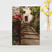 Italiaanse straat - Wenskaart Kaart (Gele Bloem)