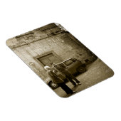 Italiaanse straatbeeld in sepia rechthoekige magne magneet (Rechterzijde)