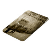 Italiaanse straatbeeld in sepia rechthoekige magne magneet (Linkerzijde)