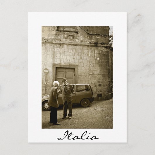 Italiaanse straatplaats aan de grens met het brief briefkaart (Voorkant)
