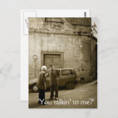 Italiaanse straatscene in sepia briefkaart mafia t (Voorkant / Achterkant)