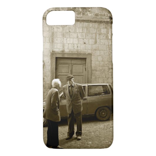 Italiaanse straatscene in sepia iPhone 7 hoesje (Achterkant)