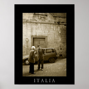 Italiaanse straatsepia en zwarte posters
