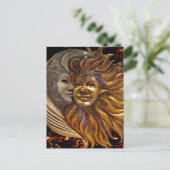 Italiaanse Sun- en Moon Carnaval-maskers Briefkaart (Staand voorkant)