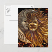 Italiaanse Sun- en Moon Carnaval-maskers Briefkaart (Voorkant / Achterkant)