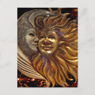Italiaanse Sun- en Moon Carnaval-maskers Briefkaart