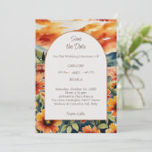 Italiaanse Sunset Waterverf Save the Date Wedding Kaart (Staand voorkant)