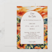 Italiaanse Sunset Waterverf Save the Date Wedding Kaart (Voorkant / Achterkant)